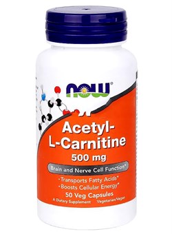 NOW Acetyl L-Carnitine 500 mg, 50 caps. - фото 6071