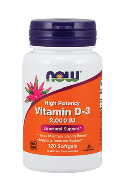 NOW Vitamin D-3   2,000 IU,  120 softgels. 2397 - фото 6121