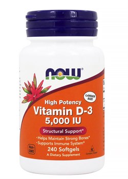 NOW Vitamin D-3   5,000 IU,  240 softgels. 2396 - фото 6134